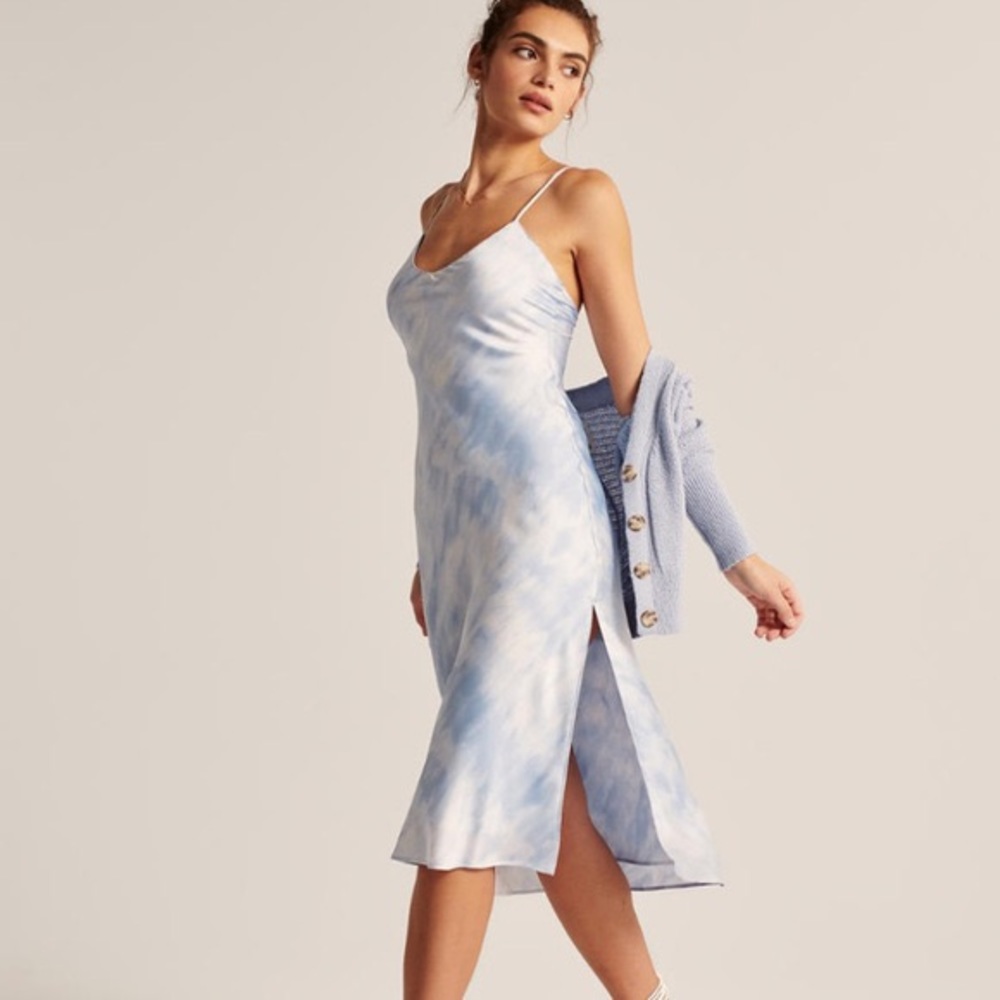 Abercrombie Blue Tie Dye Slip Dress Size M